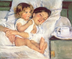 "Desayuno en la cama" Mary Cassatt